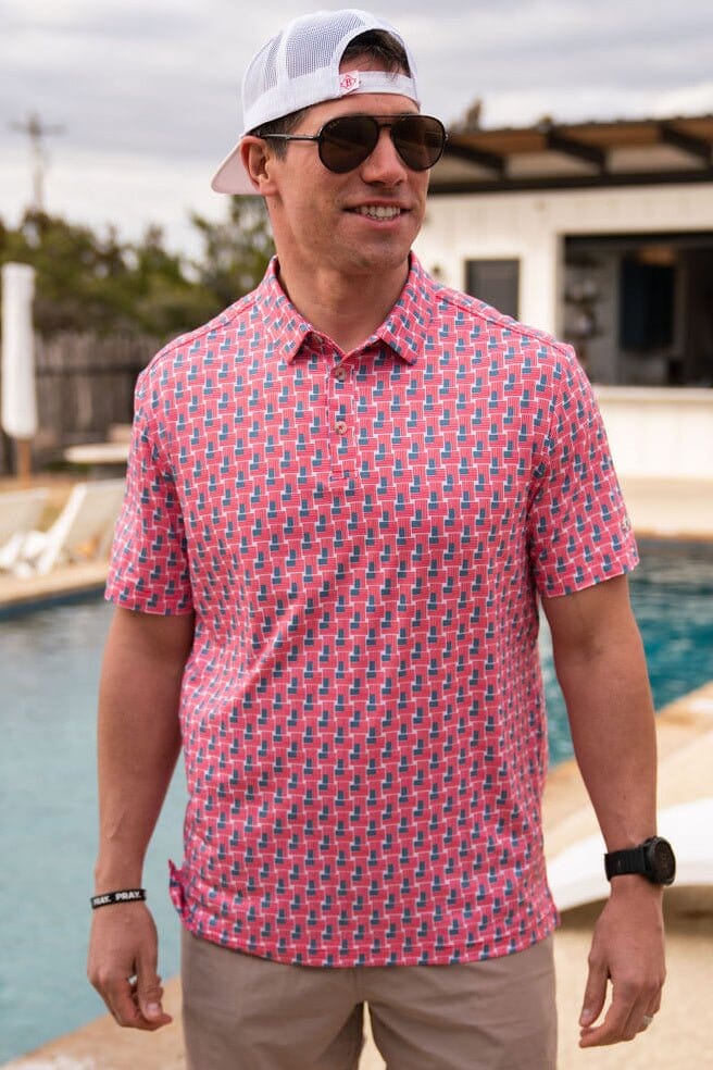 Performance Polo American Flag Print Performance Polo American Flag Print