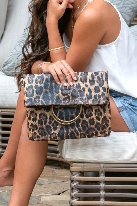 FOLD OVER O RING CLUTCH – The Leopard Antler Boutique