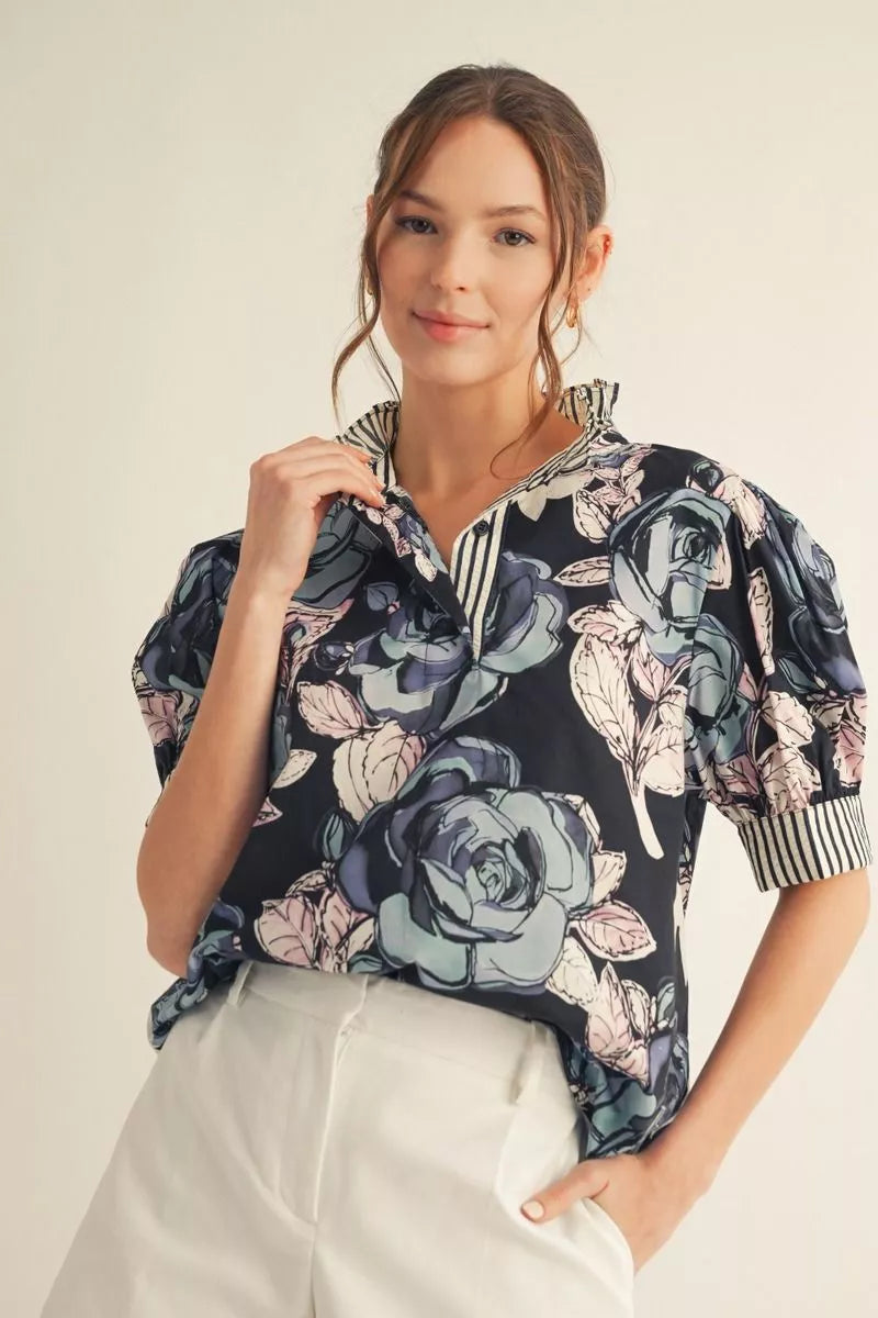 Say it in Flowers Top