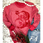 Vintage Santa Face Sweatshirt- Inside Out