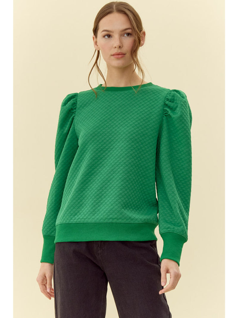 Gretta Geo Puff Sweater