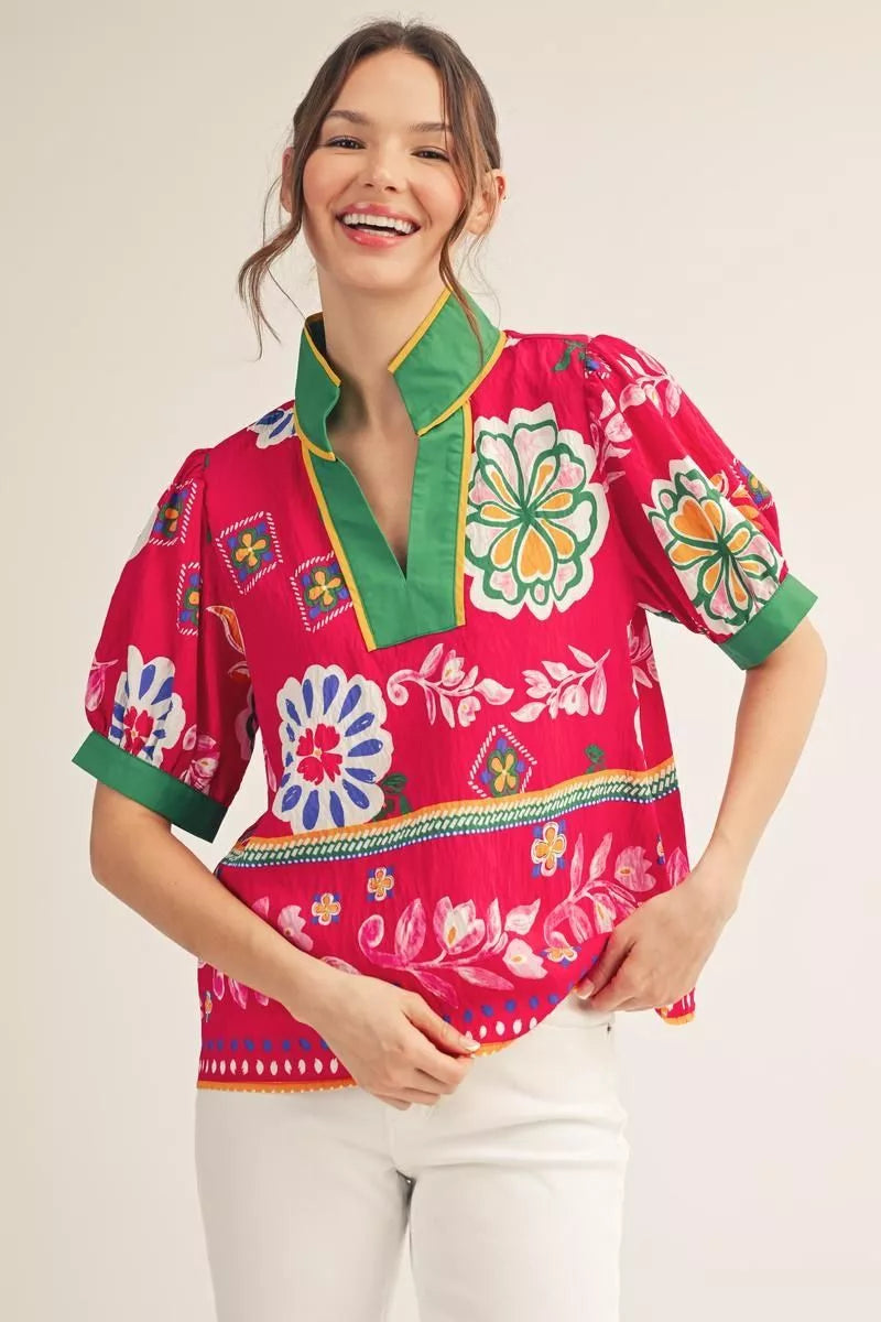 Boho Floral Top