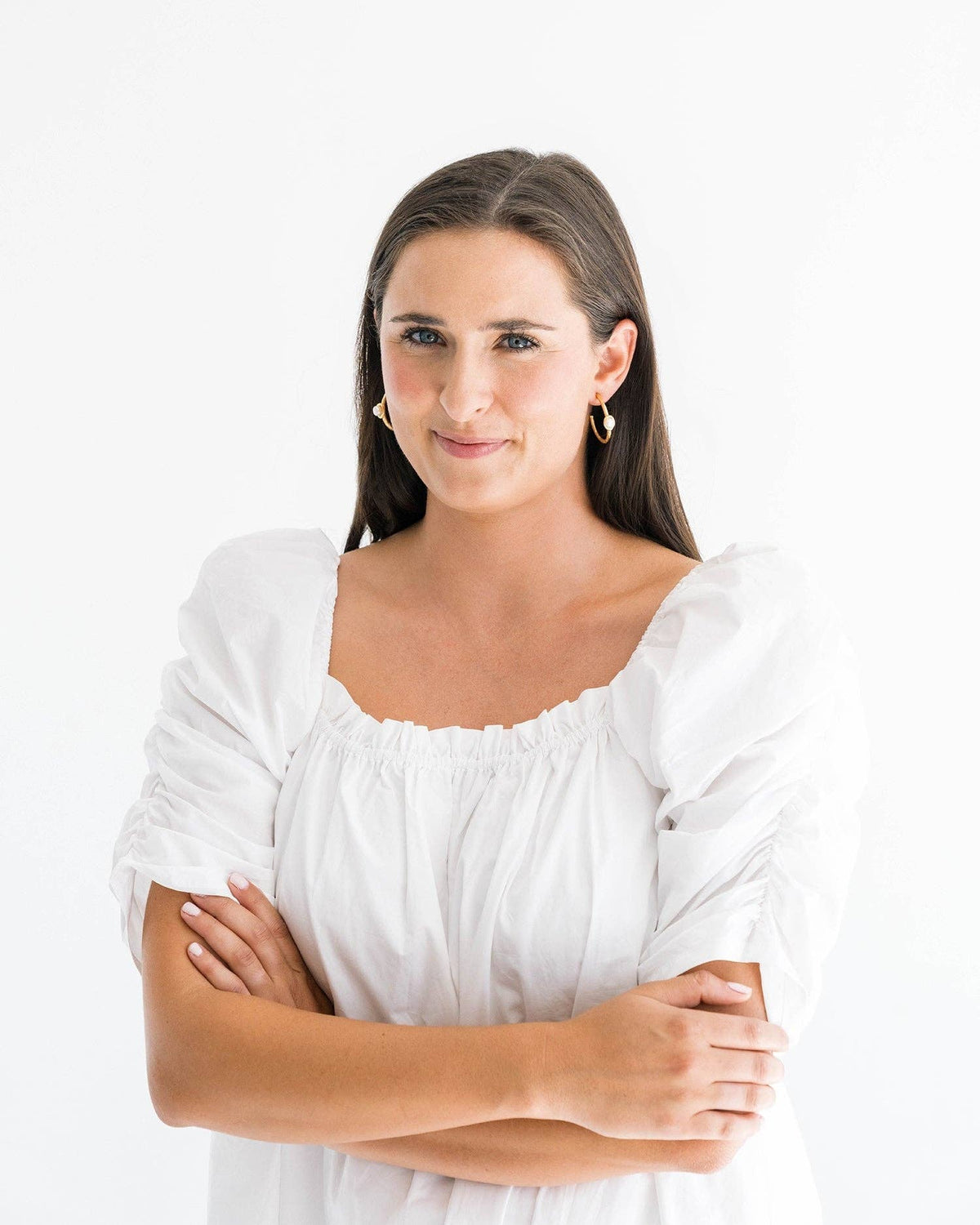 Susan Shaw Pearl Accent Hoops