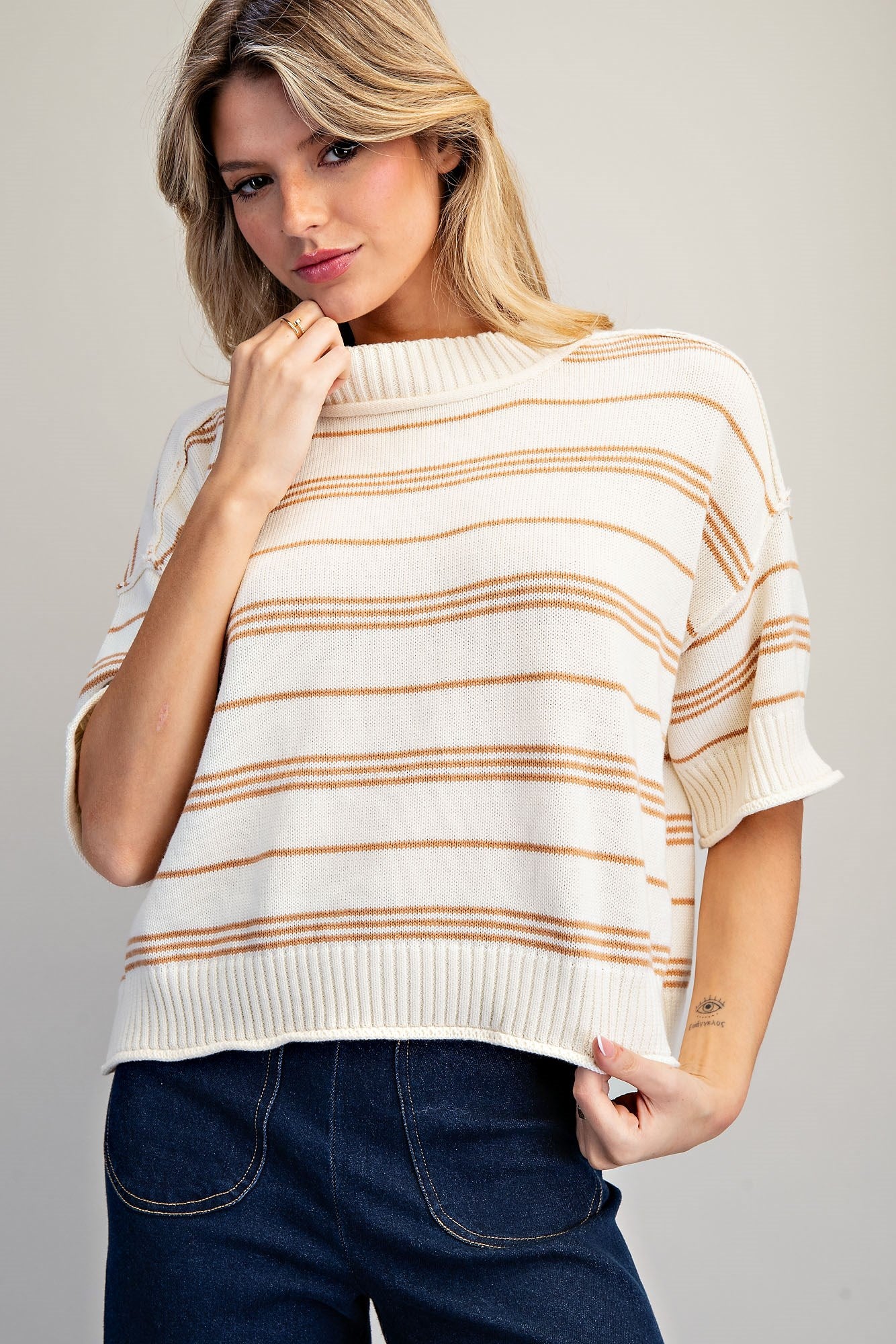 Honey Oat Stripes Top