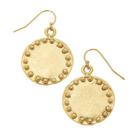 Susan Shaw Gold Circle with dots Earrings