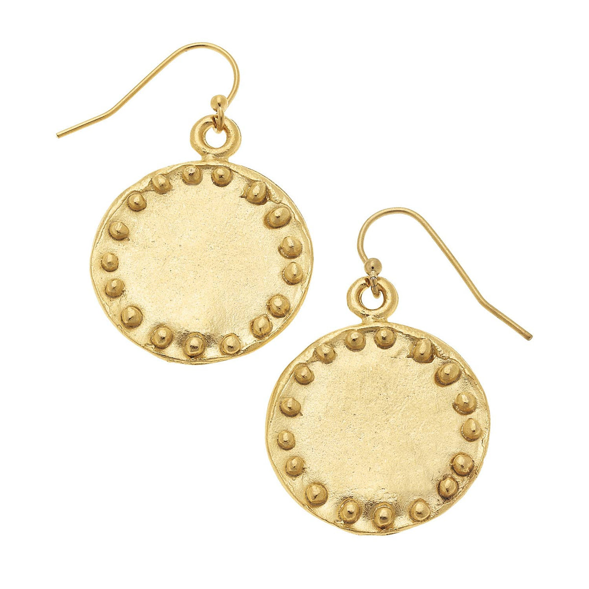 Susan Shaw Gold Circle with dots Earrings