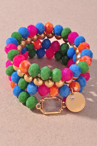 Multi Crystal Beaded Bracelet