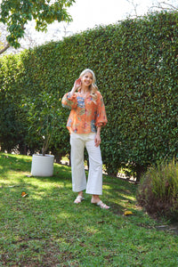 Mystic Coral flowers Top