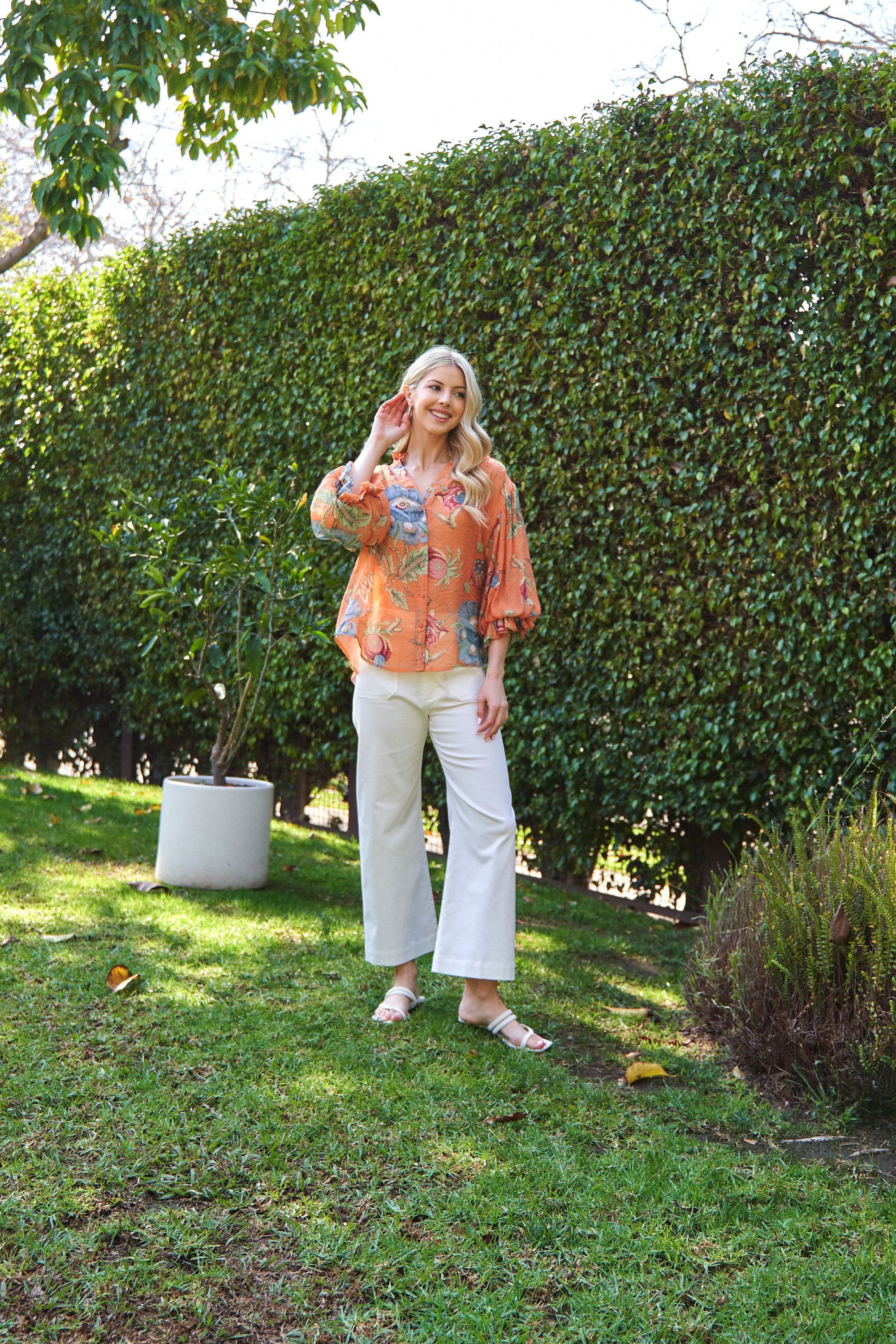 Mystic Coral flowers Top