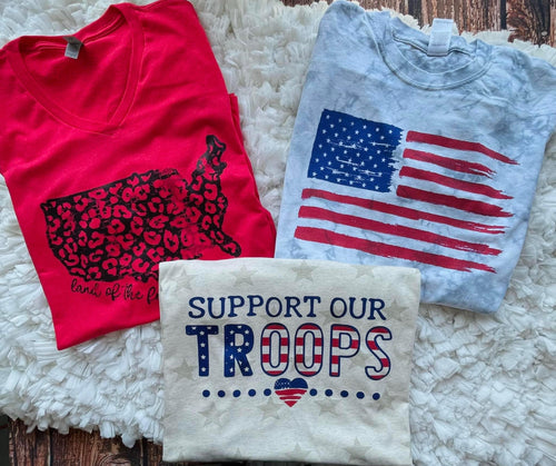 Red Cheetah Land of the Free t-shirt