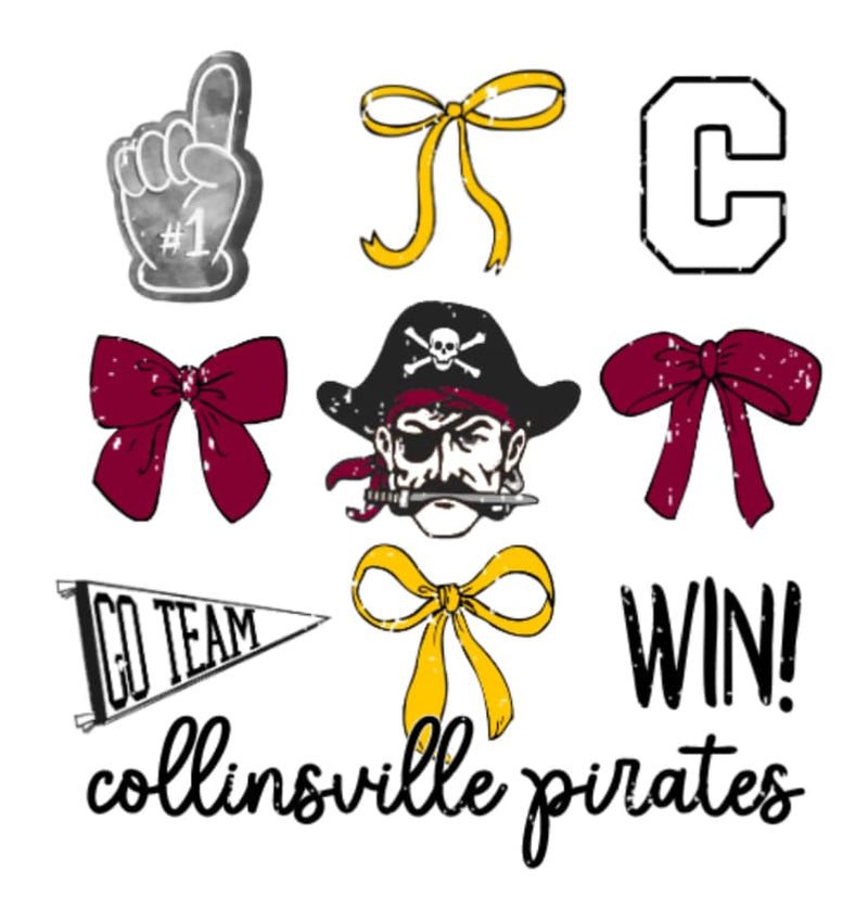 Collinsville Pirates Gameday Bow Tee