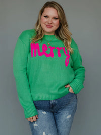 Merry Script Sweater