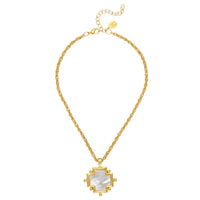 Susan Shaw Mother of Pearl Cross Necklace
