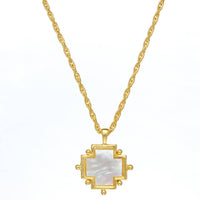 Susan Shaw Mother of Pearl Cross Necklace