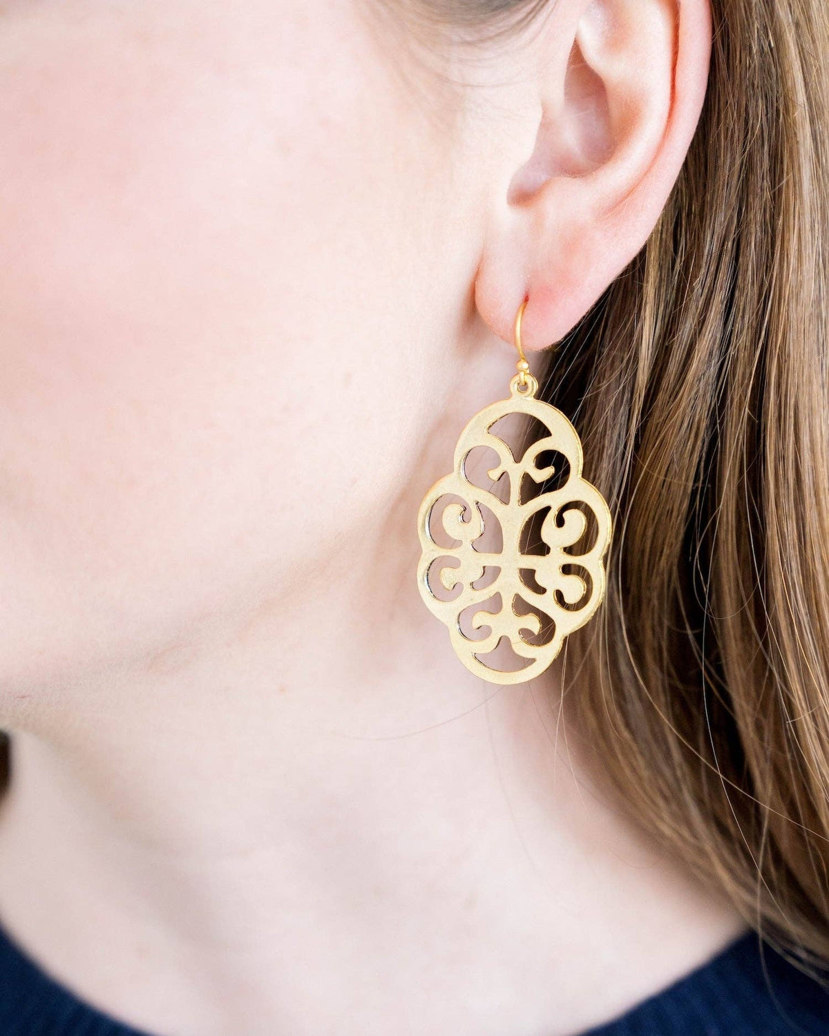 Susan Shaw Leaf Cut Out Earrings