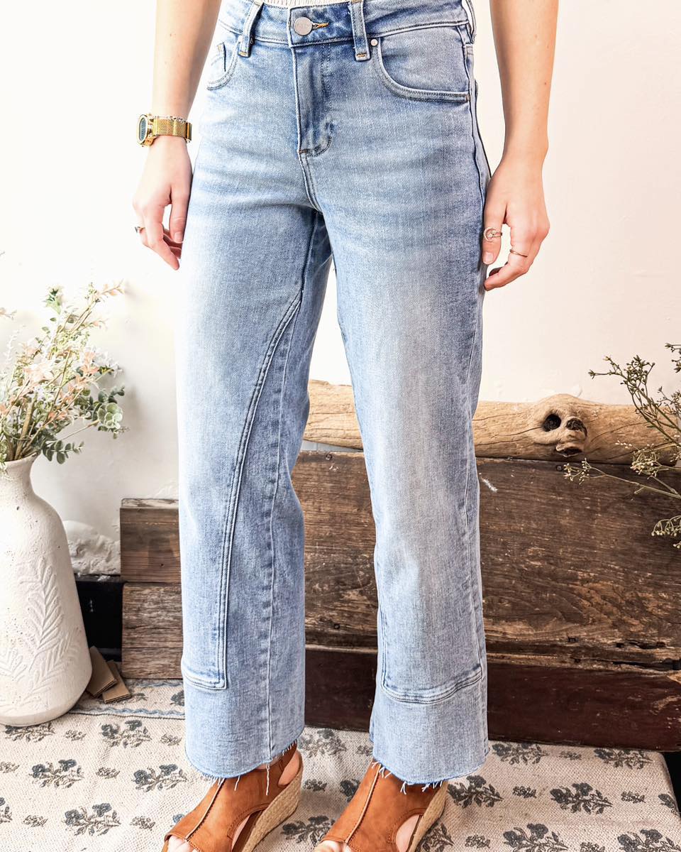 RISEN Demi Mid-Rise Straight Jeans