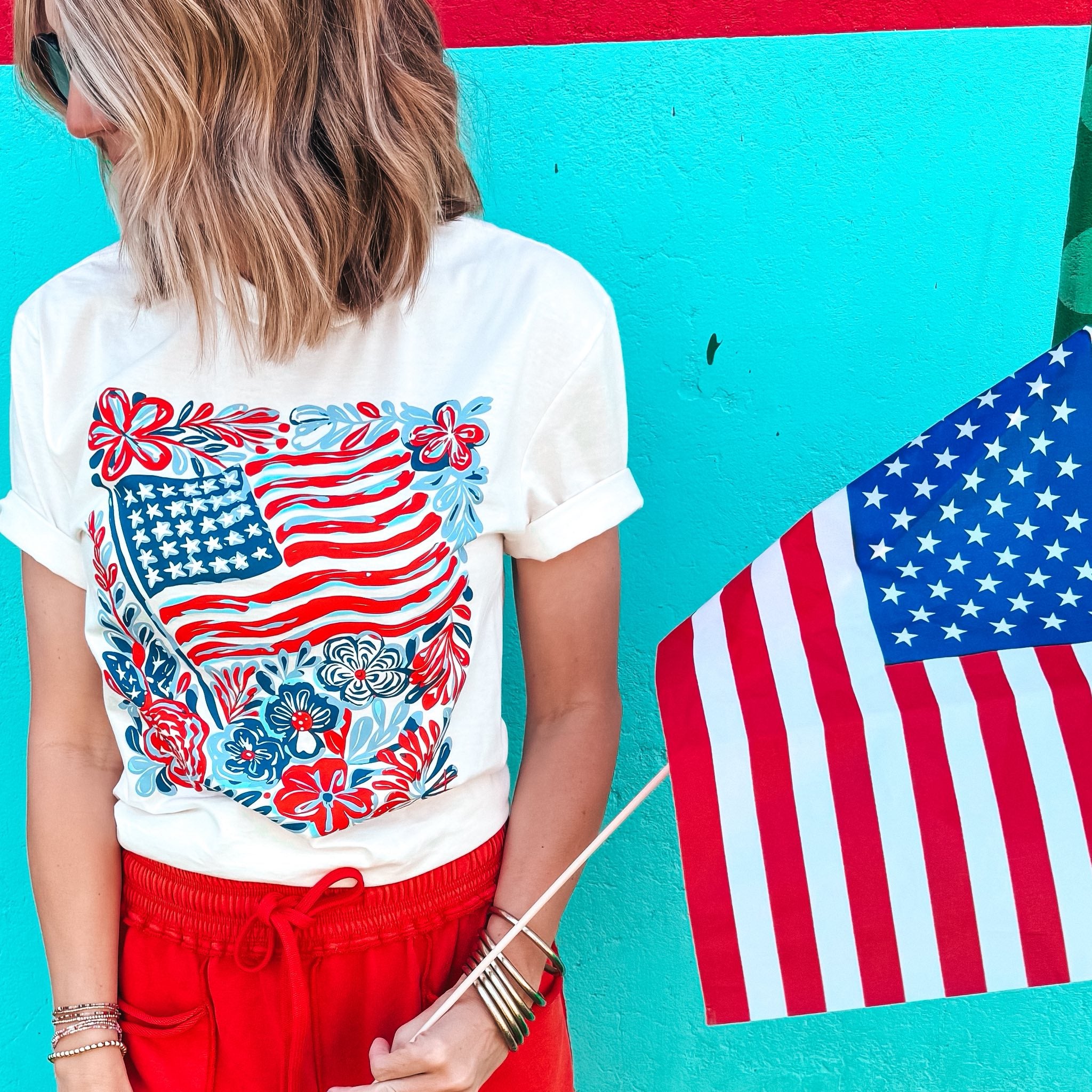 Flag & Flowers T-Shirt