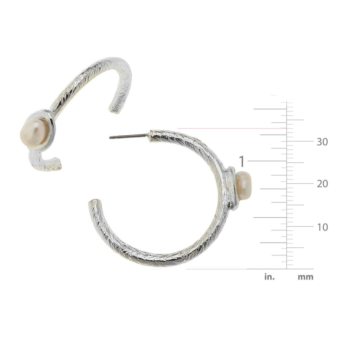 Susan Shaw Pearl Accent Hoops