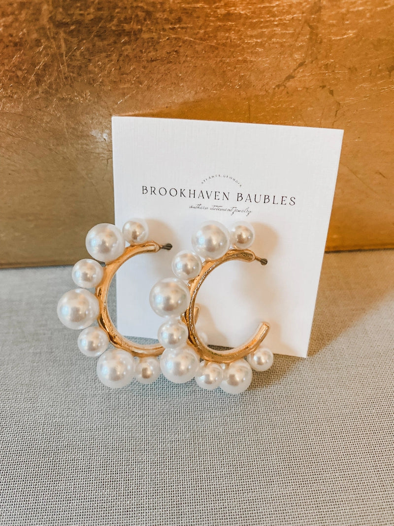 Pearl Hoop Earrings