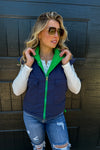 Maddox Reversible Puffer Vest - Navy/Green