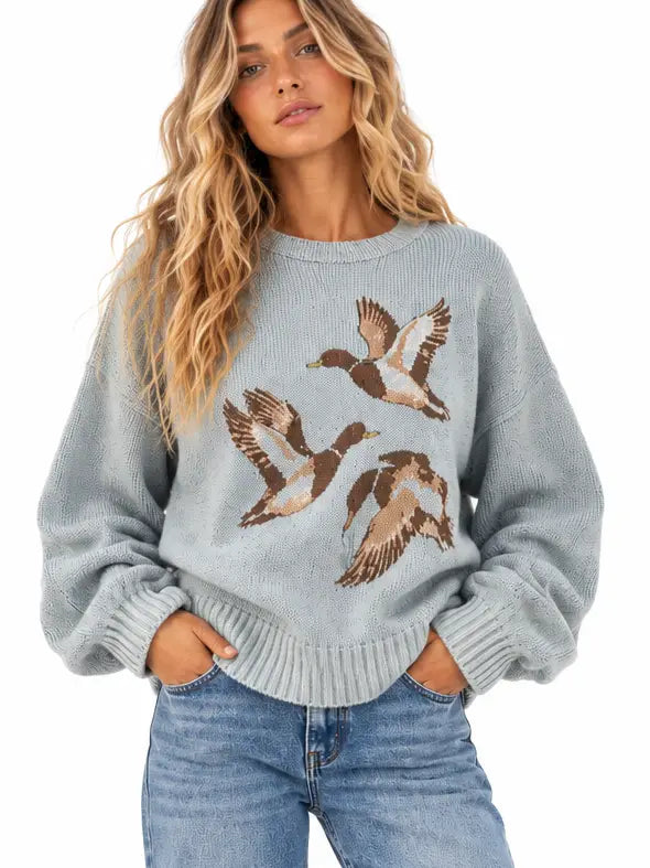 Blue Mallard Duck Sweater