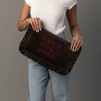 Velvet Ruffle Pouch