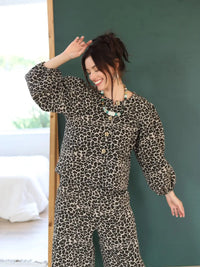 Cheetah Weave Puff top