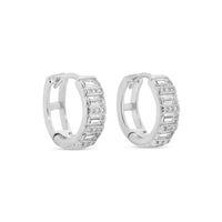 Baguette and Pavé Huggie Earrings