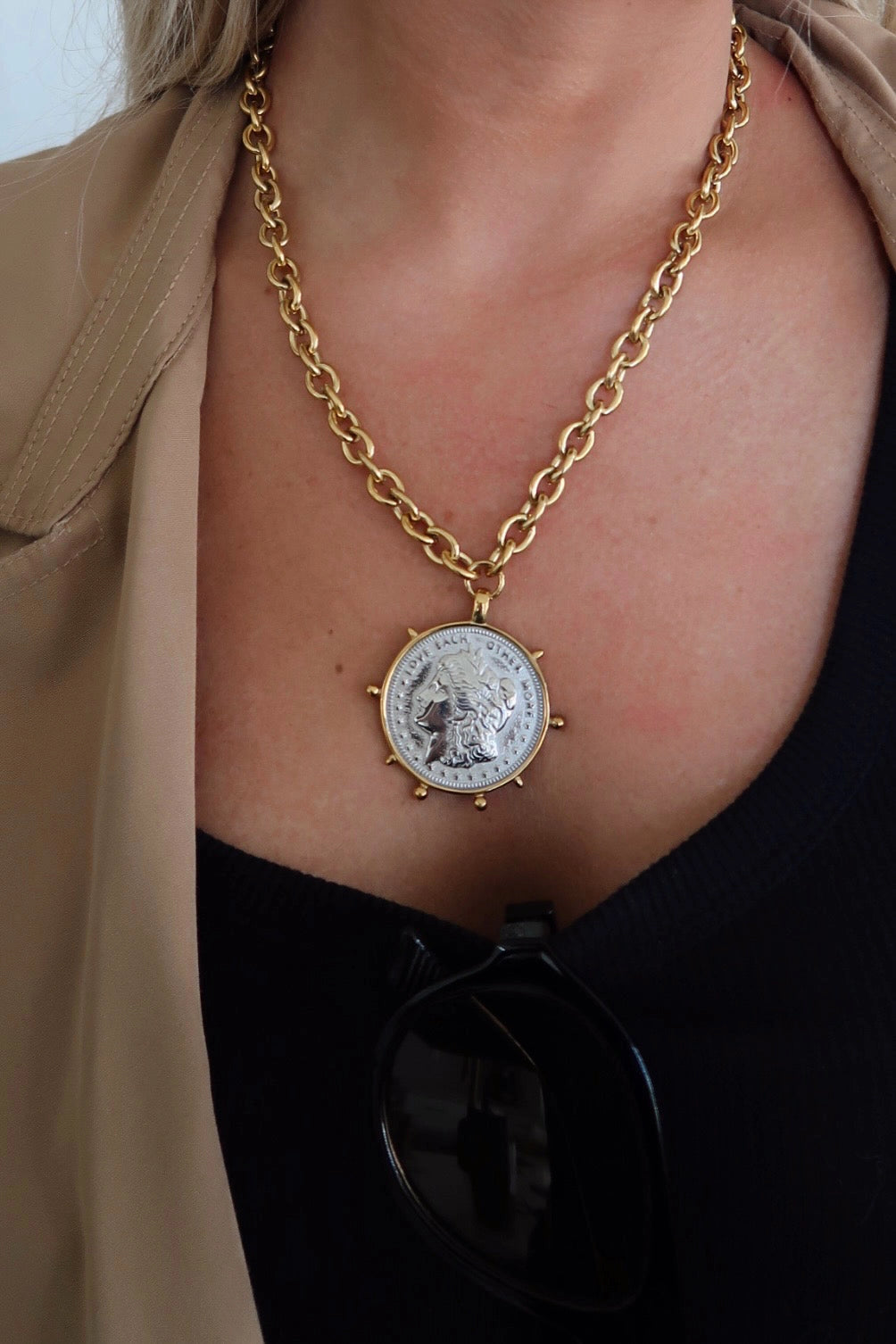 Chansutt Two toned Coin Necklace