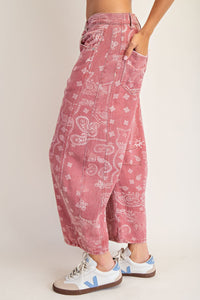 Paisley Bandana Barrel Jeans