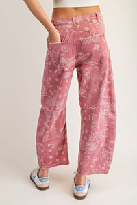 Paisley Bandana Barrel Jeans
