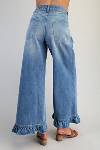 Ruffled Denim Pants