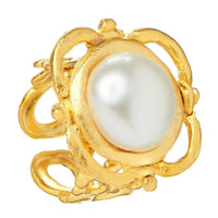 Susan Shaw Pearl Scroll Ring
