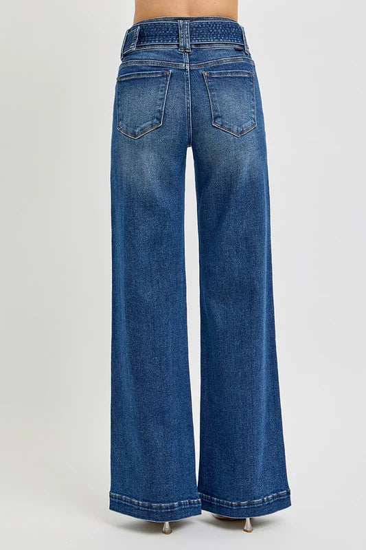 Emma Belted Risen Jeans- Tummy Control