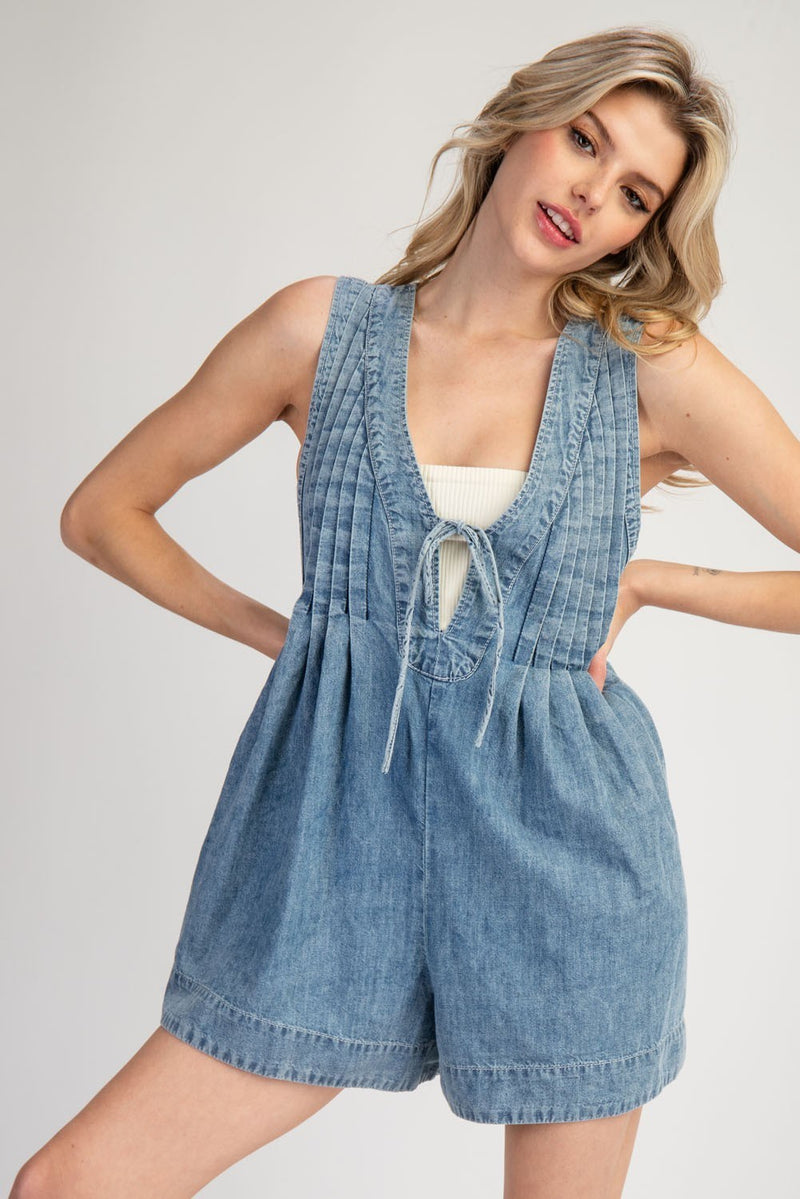 Jade denim Romper