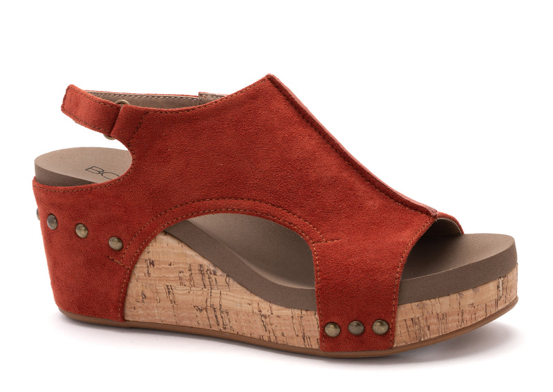 Corkys Carley Rust Suede Wedge