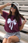 Maroon Game Day Bow Tee
