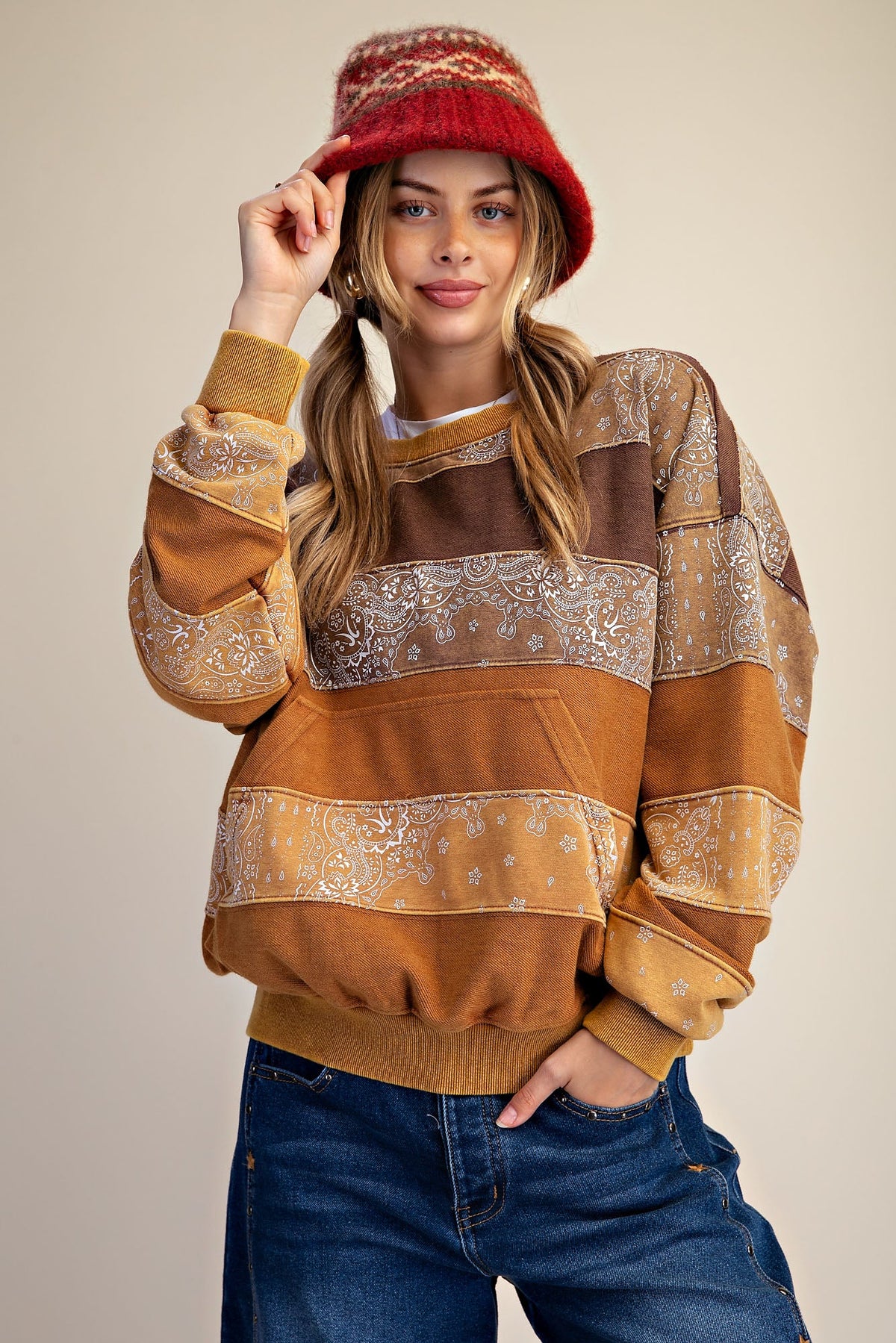 Mocha Bandana Pullover