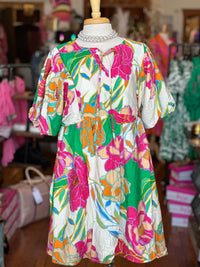 Keep the Flowers Floral Dress