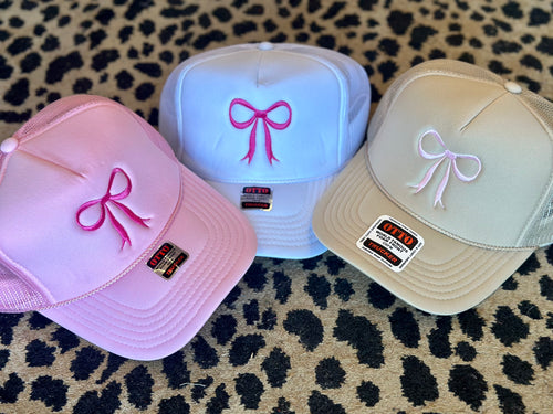 Embroidered Bow hats