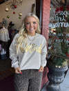 Blessed in Gold Metallic Puff Sweater