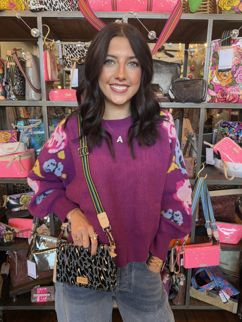 Abbie Magenta Floral sweater