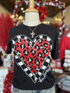 Be Kind Leopard Heart Short Sleeve Tee