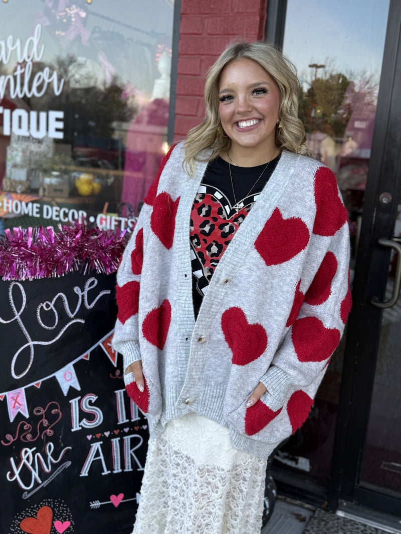 Oversized Heart Cardigan