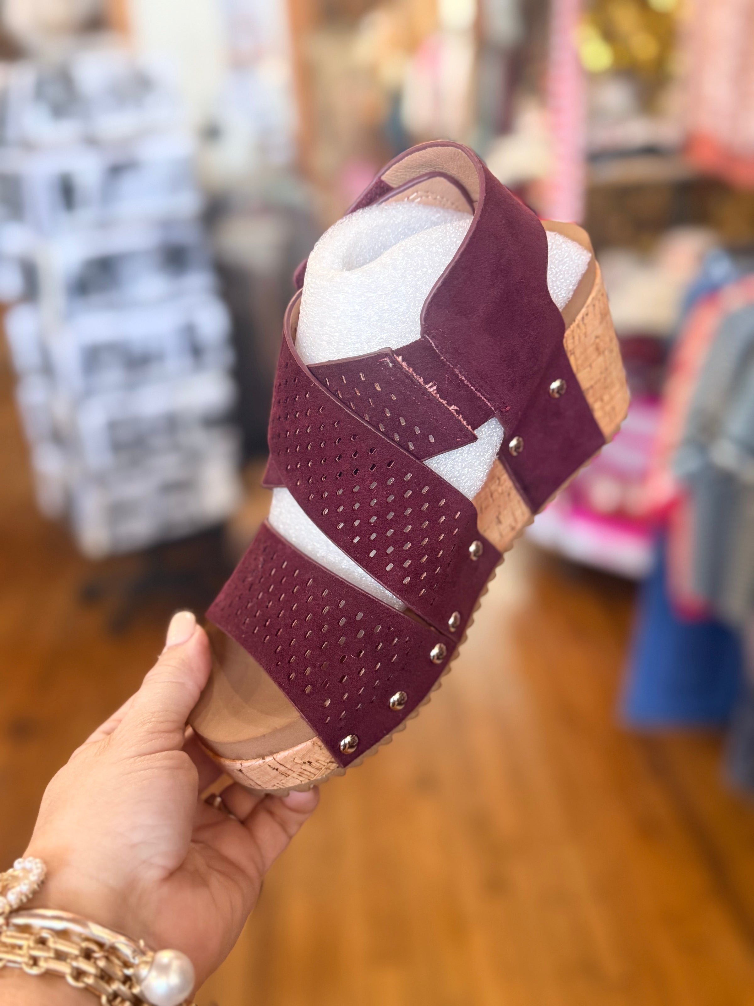 Corky's Wine Faux Suede Guilty Pleasure Sandals