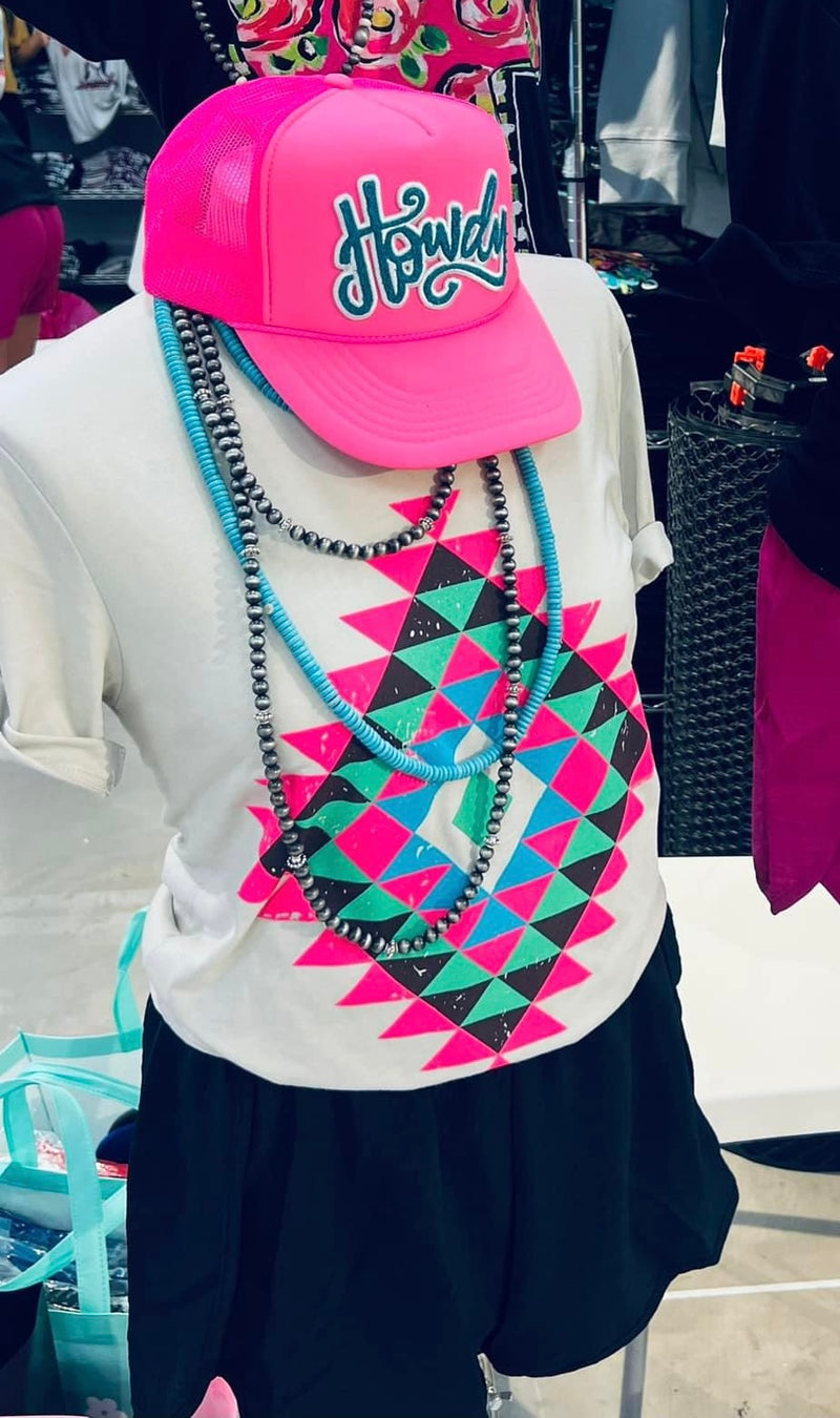 Ryanne's Neon Pink Aztec Tee