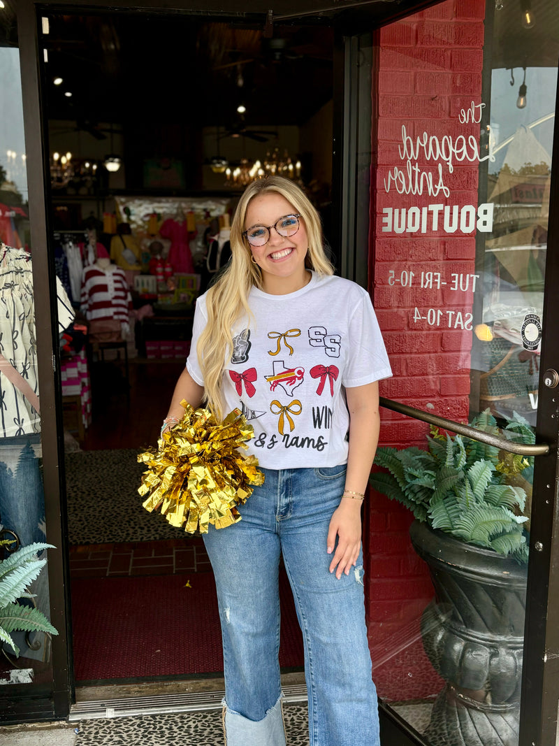 S&S Rams Gameday Bow Tee