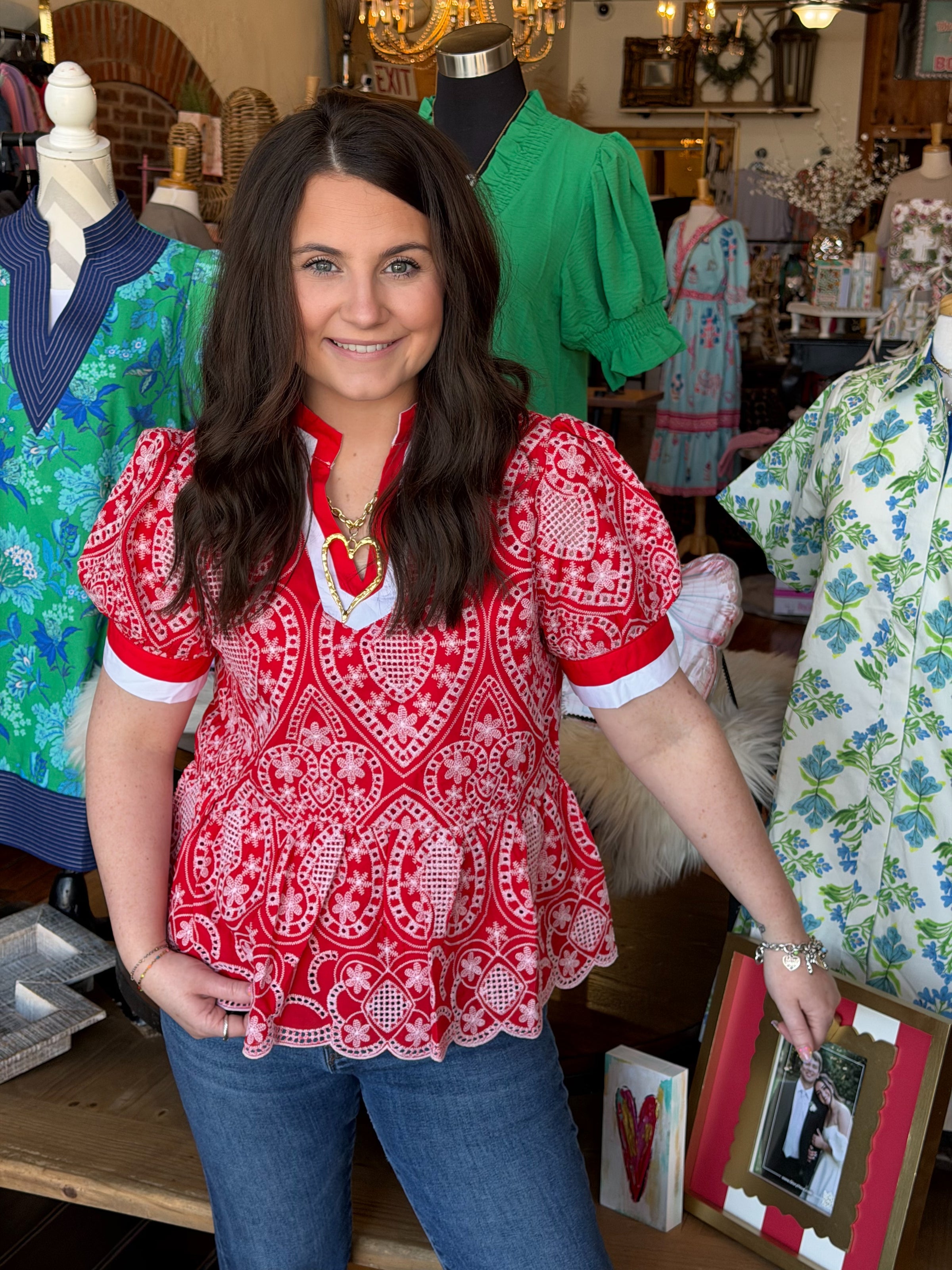 Look After You Eyelet Top
