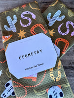 Geometry Wild Cowboy Tea Towel