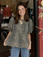 Lizzie Leopard Denim Top